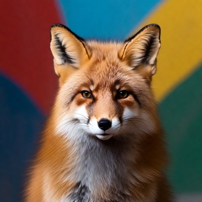 Fox with colorful background