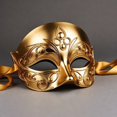 Golden mask for celebration events