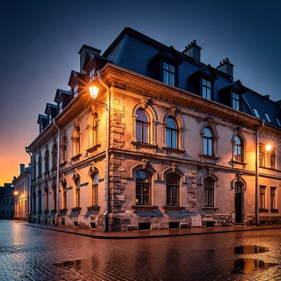 Historic building on narrow street