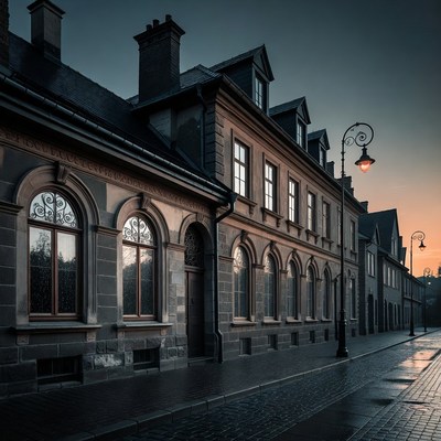 Evening light on quiet street