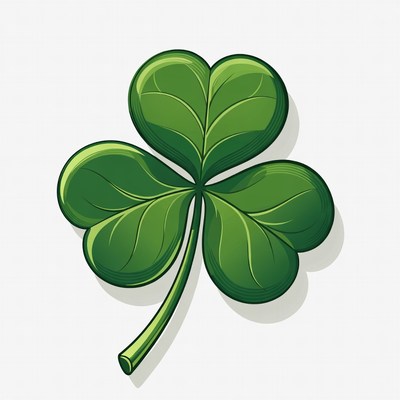 Four-leaf clover on white background