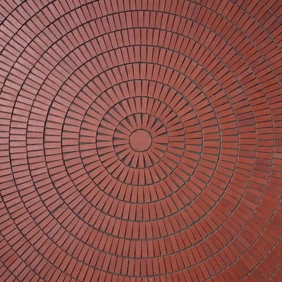 Circular brick pattern on the ground