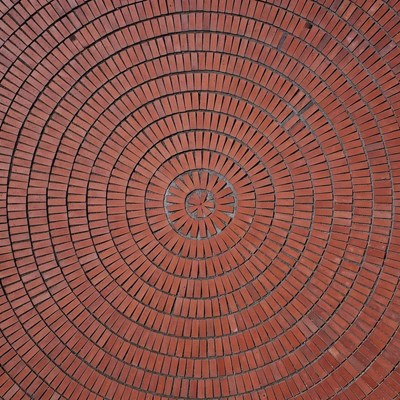 Circular brick pattern on the ground