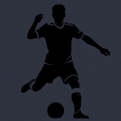 Player kicking soccer ball