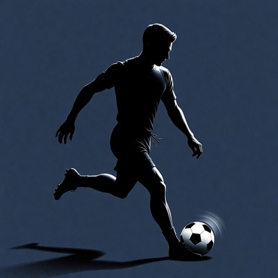 Soccer player kicking a ball