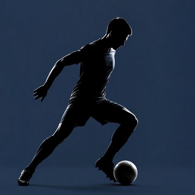 Soccer player preparing to kick