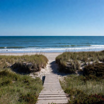 Path to the beach at daytime