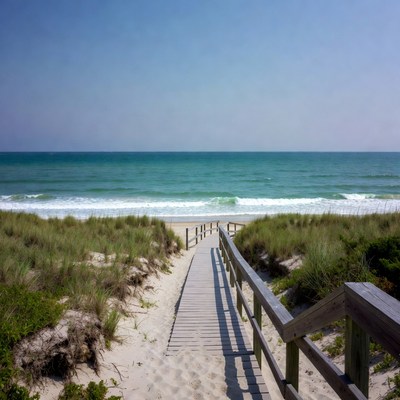 Walkway to the ocean at beach