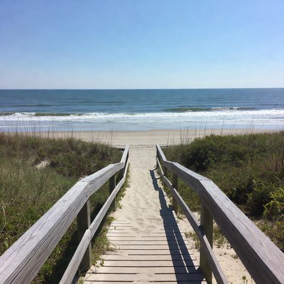 Walkway to the ocean at the beach