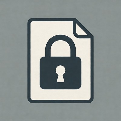 Document with a lock icon displayed