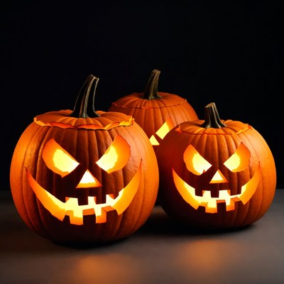 Carved pumpkins for halloween celebration