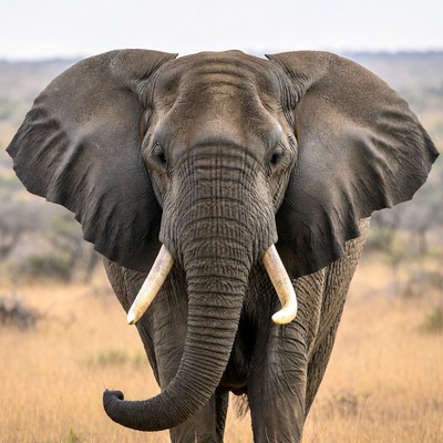 Elephant standing in open field