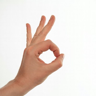 Hand gesture showing okay symbol