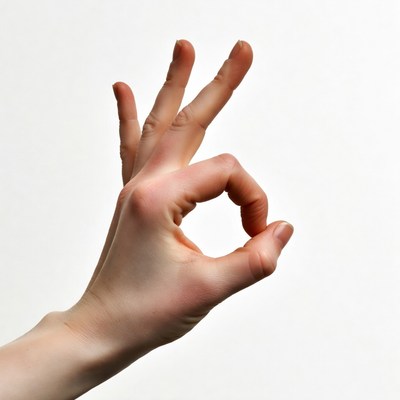 Hand gesture showing okay sign