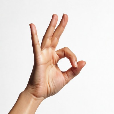 Hand gesture showing okay sign