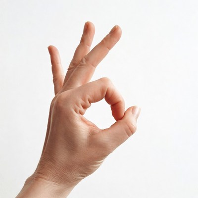 Hand gesture showing okay sign