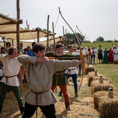 Archery event in medieval setting