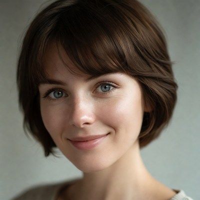 Portrait of a woman with a short haircut
