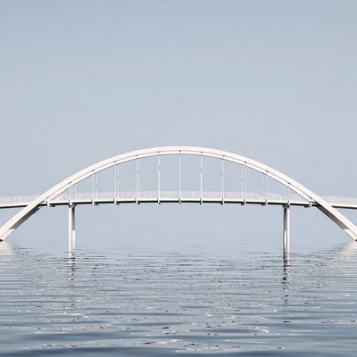 Bridge over still water in clear sky