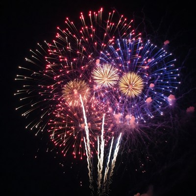 Fireworks display at night event