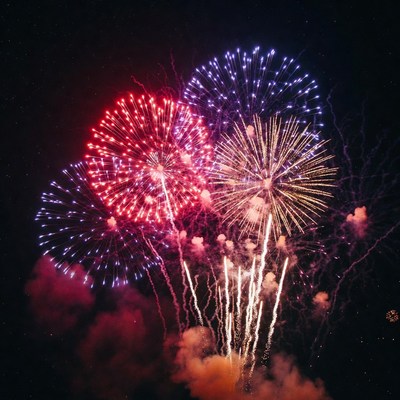 Fireworks display at night event