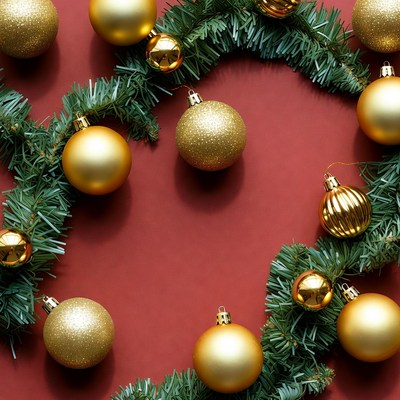 Decorated christmas ornaments on table