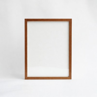 Wooden frame on plain background