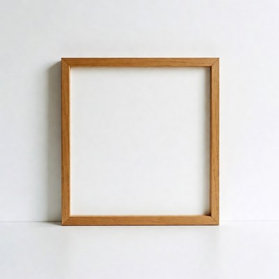 Open wooden frame on a white background