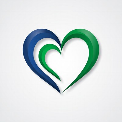 Heart shapes in blue and green colors