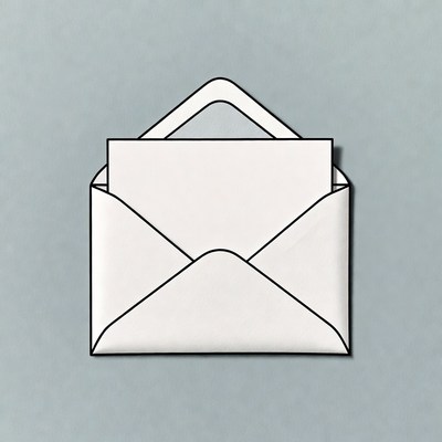 Envelope with letter inside on gray background
