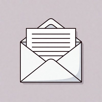 Simple envelope with letter inside