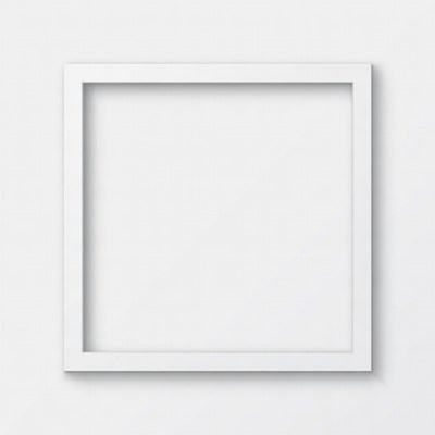 White square frame on plain background