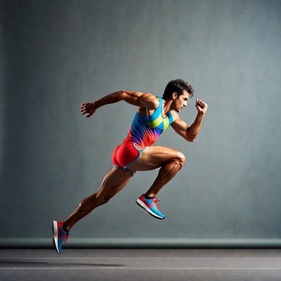 Runner in action during training session