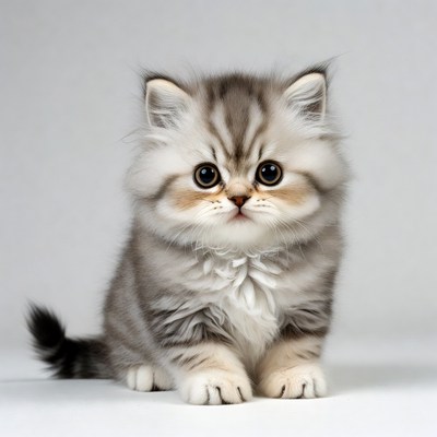 Cute kitten with fluffy fur
