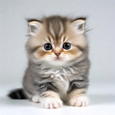 Cute kitten with big eyes