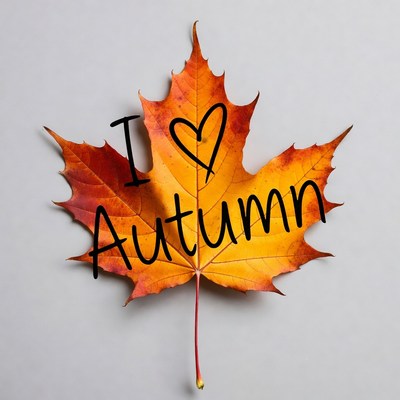 Love for autumn on leaf