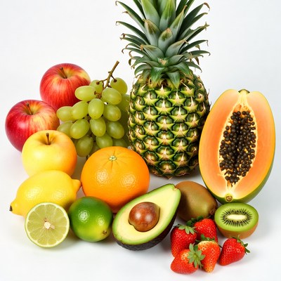 Colorful display of fresh fruits