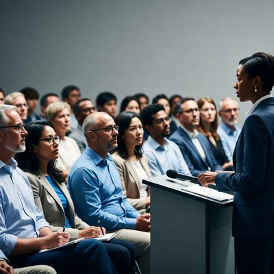 Speaker engages audience at business event