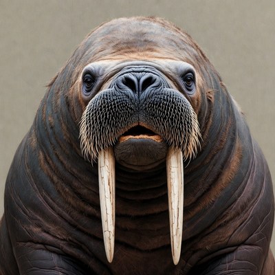 Close view of a walrus