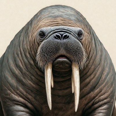 Close-up of a walrus in detail