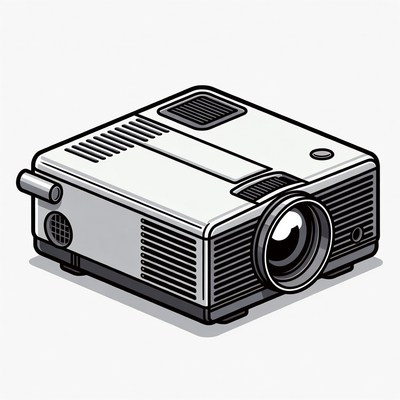 Projector on plain background