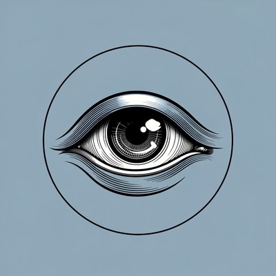 Eye illustration on a blue background