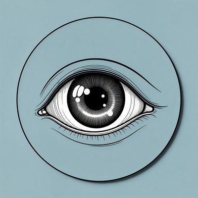 Eye illustration on a blue background