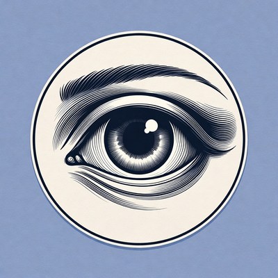 Eye graphic design on blue background