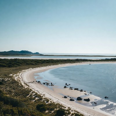 Scenic view of coastal landscape with water
