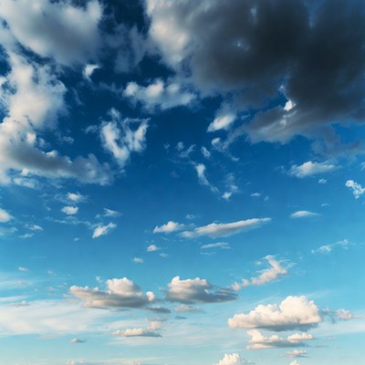 Clouds in clear blue sky