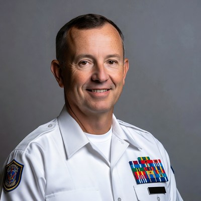 Military officer poses for portrait