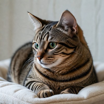 Cat resting in cozy spot