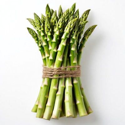 Fresh bunch of asparagus on display