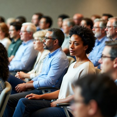 People attending a conference session